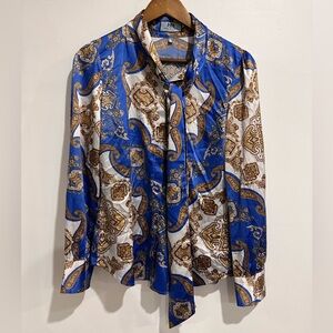 HAWES & CURTIS Patterned Pussybow Blouse‎